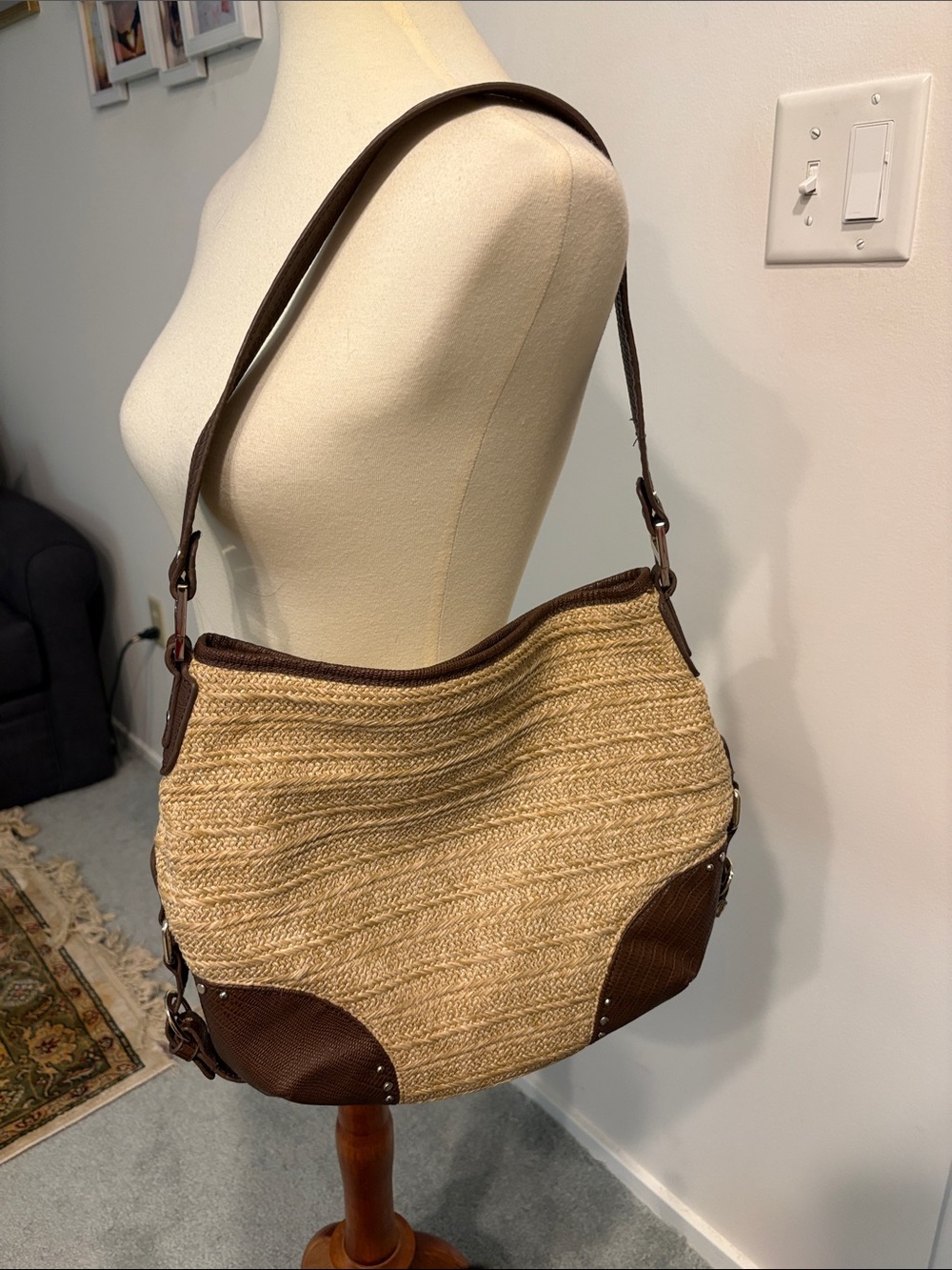 Woven Straw Shoulder Bag